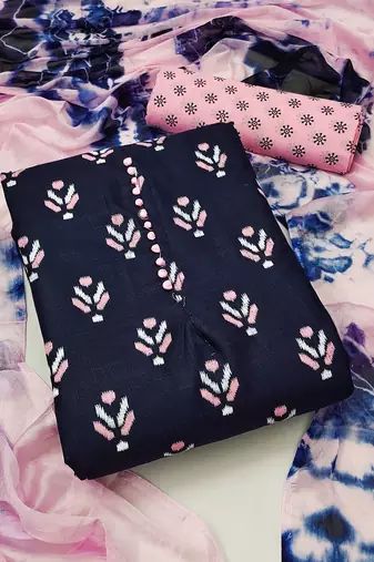 ethnic motifs printed unstitched dress material