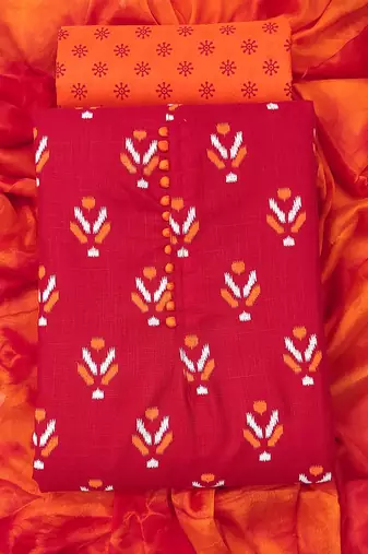 ethnic motif printed unstitched dress material