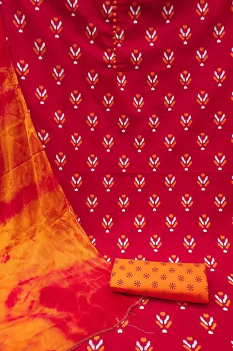 ethnic motif printed unstitched dress material