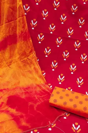 ethnic motif printed unstitched dress material
