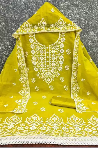 embroidered unstitched dress material