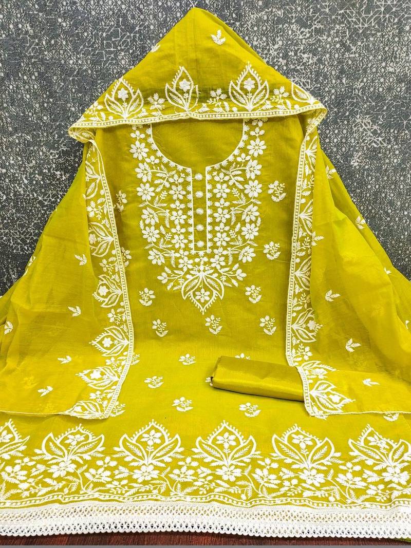 embroidered unstitched dress material