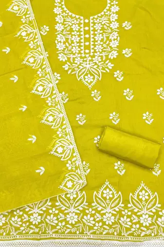 embroidered unstitched dress material