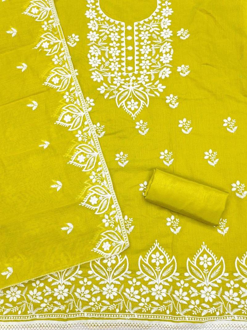embroidered unstitched dress material