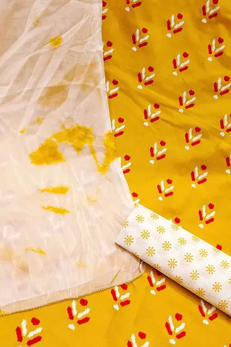 ethnic motifs printed unstitched dress material