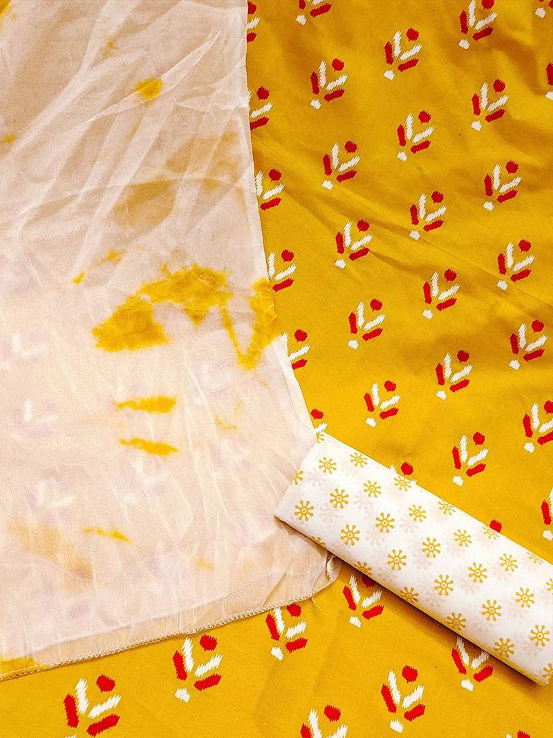 ethnic motifs printed unstitched dress material
