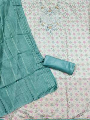 embellished unstitched dress material 3