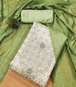 embellished unstitched dress material