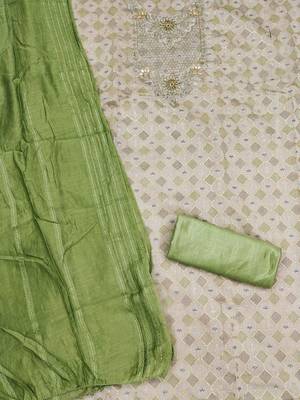 embellished unstitched dress material 3