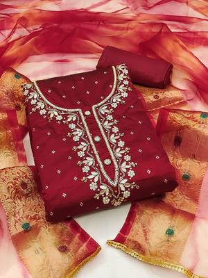 woven design unstitched dress material 1