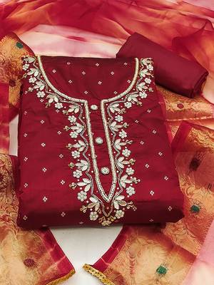 woven design unstitched dress material 2