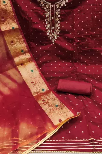 woven design unstitched dress material