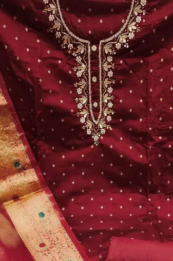woven design unstitched dress material