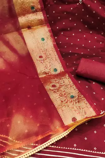 woven design unstitched dress material