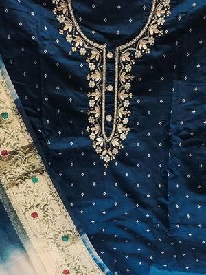 geometric woven design unstitched dress material 4