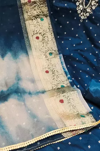 geometric woven design unstitched dress material