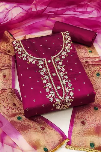 woven design unstitched dress material