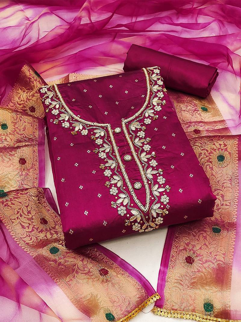 woven design unstitched dress material