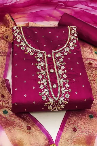 woven design unstitched dress material