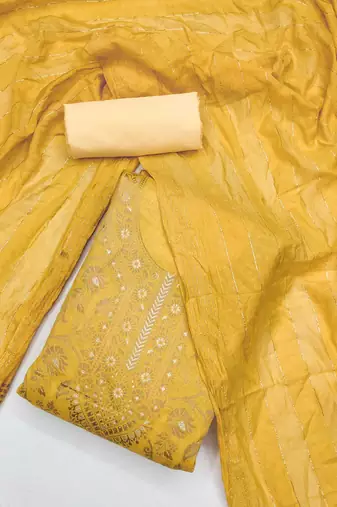 ethnic motifs woven design unstitched dress material