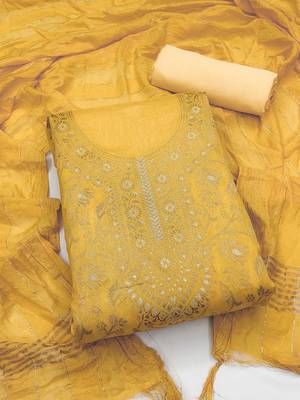 ethnic motifs woven design unstitched dress material 2