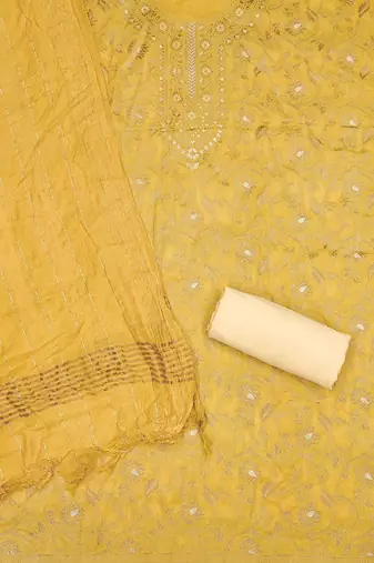 ethnic motifs woven design unstitched dress material