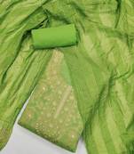 woven design chanderi silk unstitched dress material