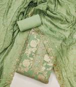 ethnic motifs embroidered sequinned unstitched dress material