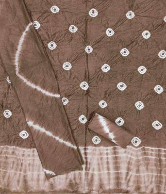 bandhani dyed unstitched dress material 5