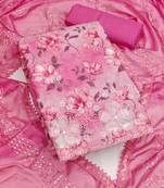floral printed sequinned unstitched dress material