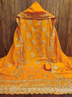 embroidered unstitched dress material 1