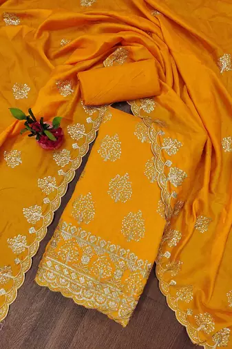 embroidered unstitched dress material