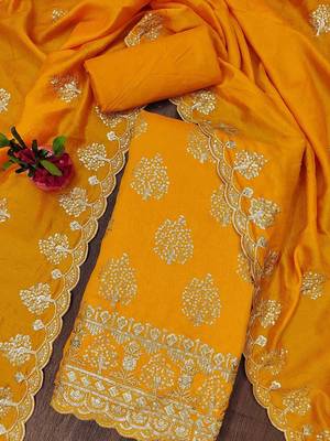 embroidered unstitched dress material 3