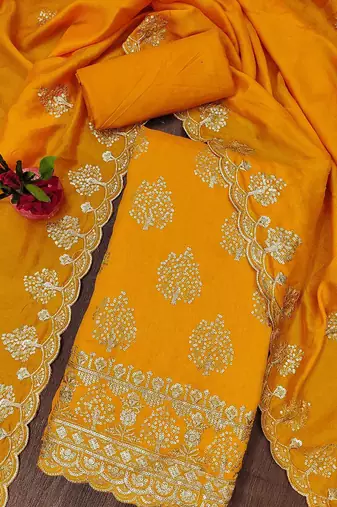 embroidered unstitched dress material
