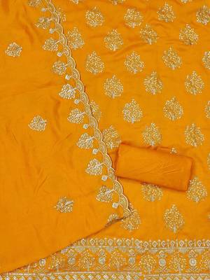 embroidered unstitched dress material 4