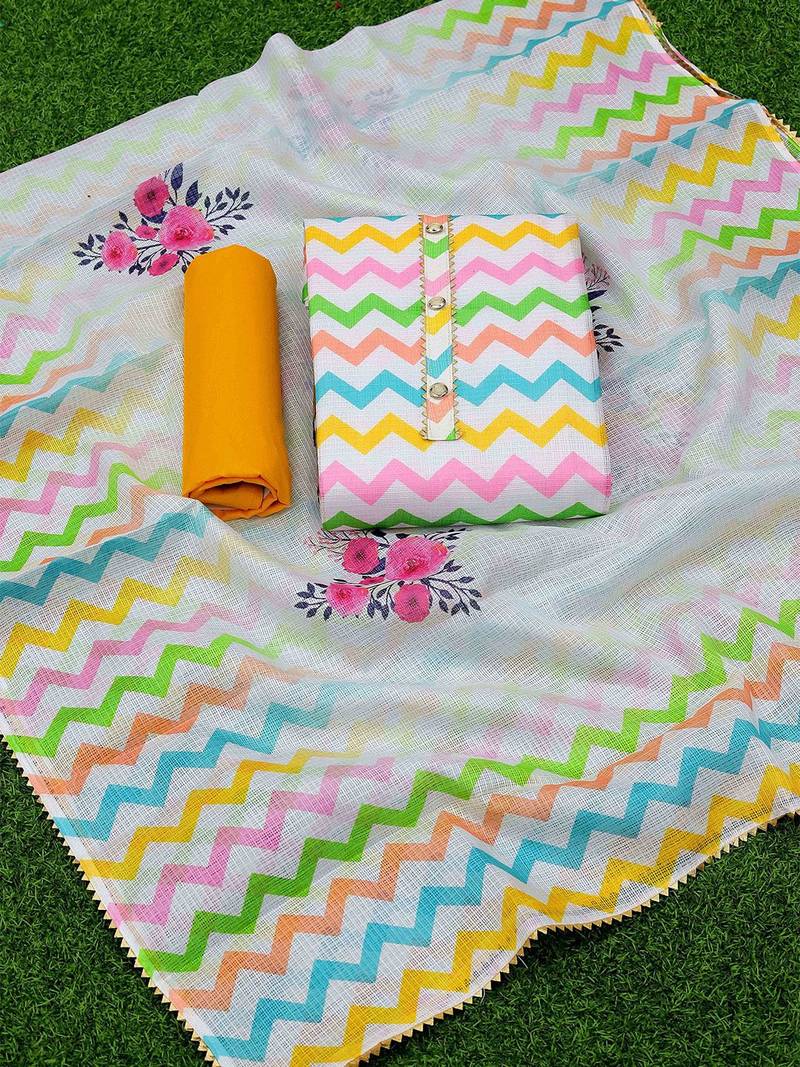printed cotton unstitched dress material