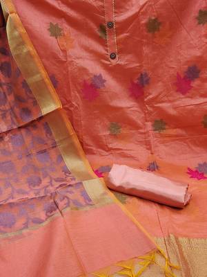 woven design unstitched dress material with gotta patti 3