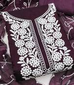 chanderi cotton embroidered unstitched dress material with dupatta