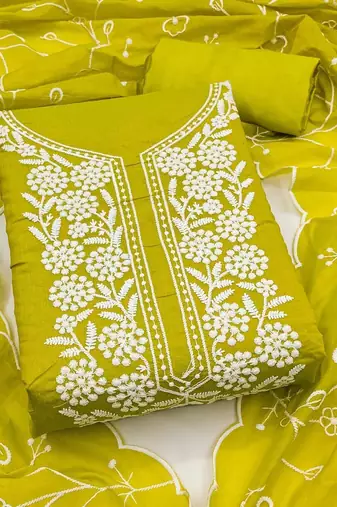 embroidered unstitched dress material