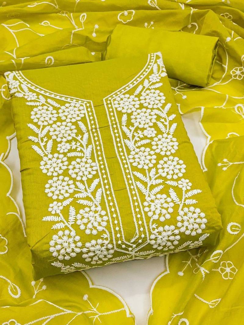 embroidered unstitched dress material