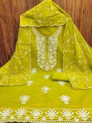 embroidered unstitched dress material 2