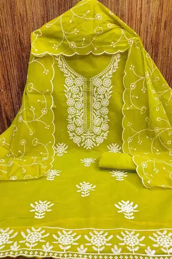 embroidered unstitched dress material