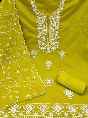 embroidered unstitched dress material 3