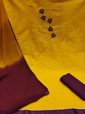 ethnic motifs embroidered cotton unstitched dress material 4