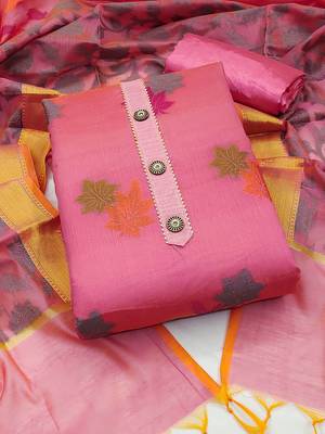 floral woven design banarasi jacquard unstitched dress material 1