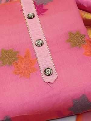 floral woven design banarasi jacquard unstitched dress material 2