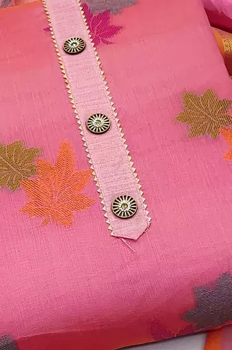 floral woven design banarasi jacquard unstitched dress material