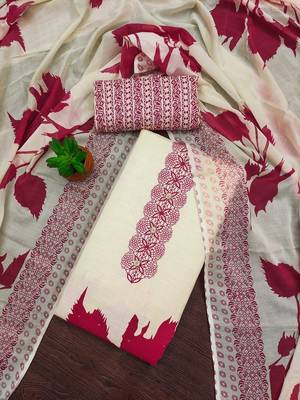 floral printed unstitched dress material 1
