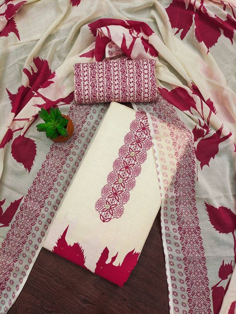 floral printed unstitched dress material