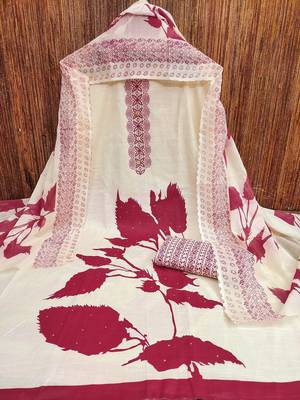 floral printed unstitched dress material 2